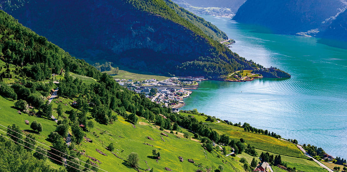 A view over the landscapes of Flam, Norway